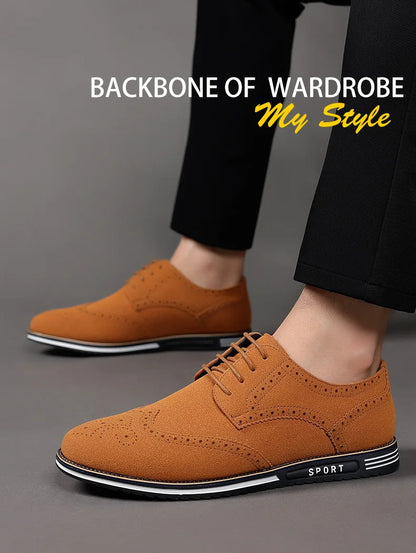 Men shoes Faux Suede Shoe Lace Up Black Oxford Shoe for Men Flat New Fashion Sneaker Man Autumn Breathable Comfortable Casual Men Shoe