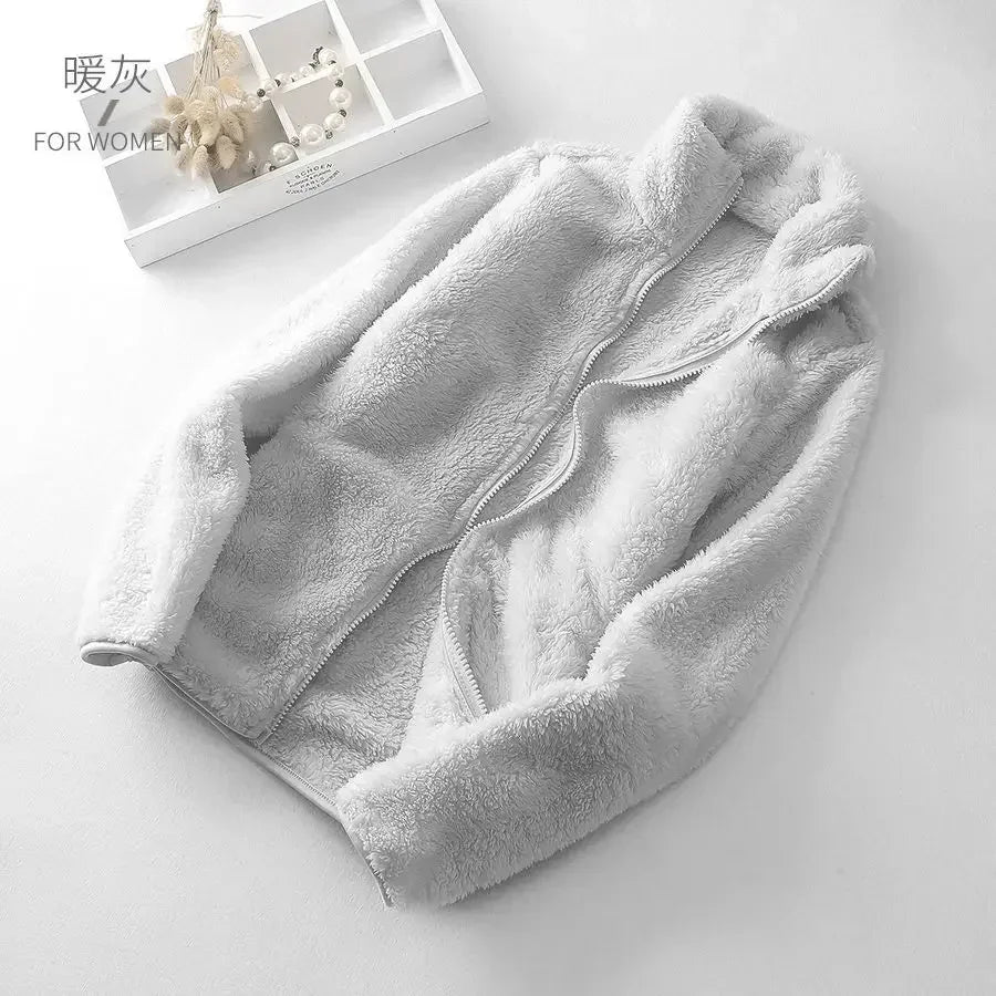 Woman clothing   Coral fleece plush jacket women's autumn and winter polar fleece thickened loose fragrance 2022 warm clothes jacket ins hot