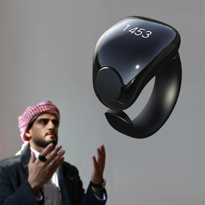 Muslim family ring zikr ring digital rings electronic rosary with mosque compass and alarm clock tasbeeh counter for Ramadan umrah box tasbeeh