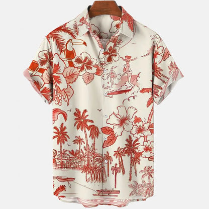 Men clothing  Sakura Pattern Shirt Unisex Shirt Hawaii Beach Shirts