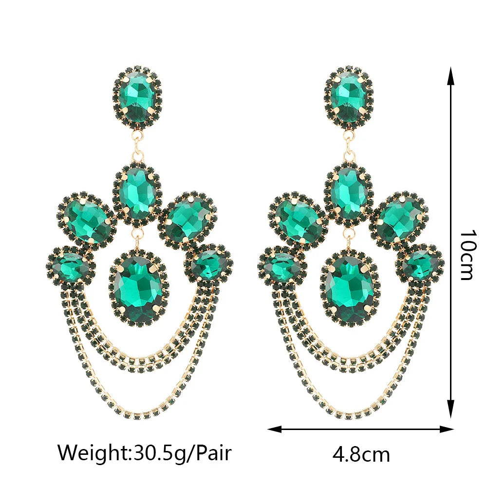 Jewellery   New Metal Rhinestone Geometric Earrings Home Party Fashion Dangle Earrings Women's Shining Statement Earrings Jewellery Wholesale