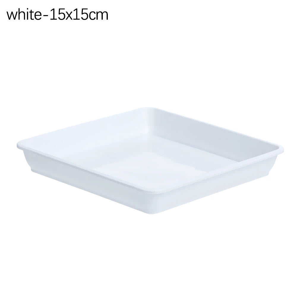 Outdoor 1Pcs Plastic Square Durable Indoor Outdoor Plastic Tray Saucers Drip Trays Plant Saucer