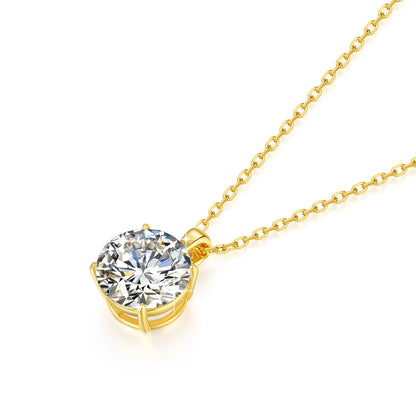 Jewellery    100% Real 14k Gold Moissanite Necklace For Women 6.5mm 1.0ct D Color AU585 K Gold Luxury Pendant Certificated Wholesale