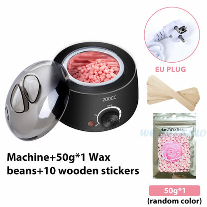 bathroom  200CC Wax Heater Warmer Hair Removal Machine For Hand Foot Body SPA Epilator Paraffin Wax Pot +Wax Beans + Wood Sticks