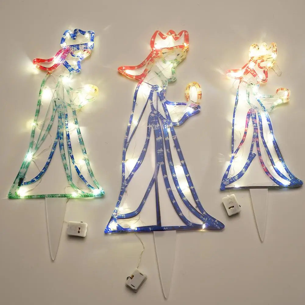 Outdoor Christmas LED Three 3 Kings Silhouette Motif Rope Light Decoration For Garden Yard New Year Christmas Decoration Party