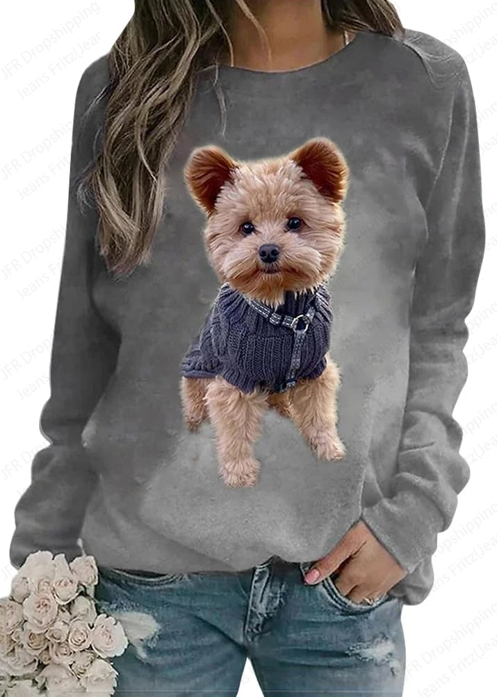 Woman clothing   Dog 3d Print Hoodies  Sweatshirt