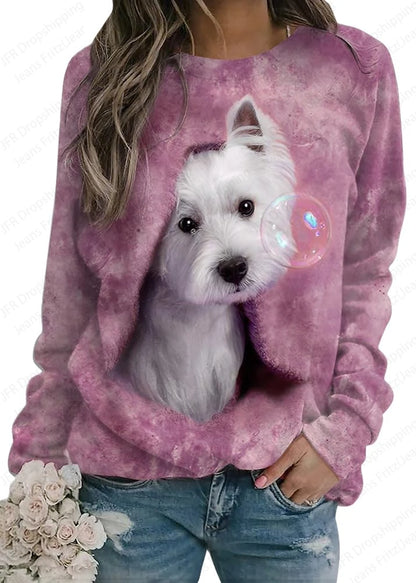 Woman clothing   Dog 3d Print Hoodies  Sweatshirt