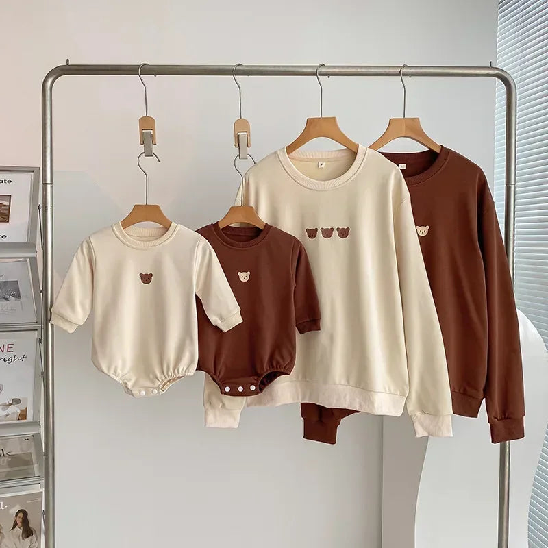 Girl clothing Parent-child Matching Clothes for Whole Family Dad Mom and Daughter Son Clothing Bodsyuit Sweatshirts Autumn Korean Fashion