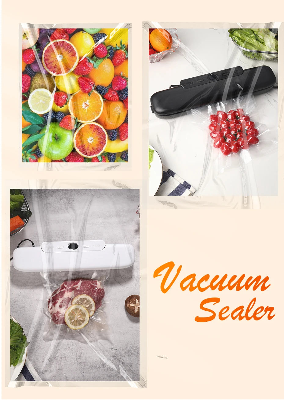 Kitchen  Electric Food Vacuum Sealer Machine And Bags Fast Vacuuming Wet Dry Food Kitchen Household Vacuum Packaging Vaccum Sealing Machine Mini kitchen appliance