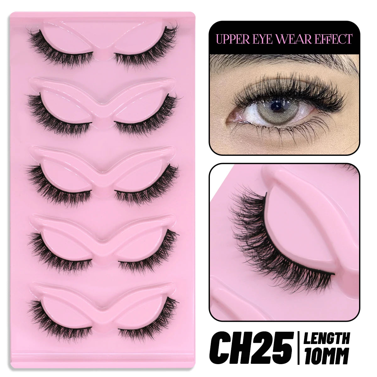 Makeup and face GROINNEYA Cat Eye Lashes Faux Mink Eyelashes Natural long Winged End Eye Elongated Eyelashes Faux Cils Eyelashes Extension