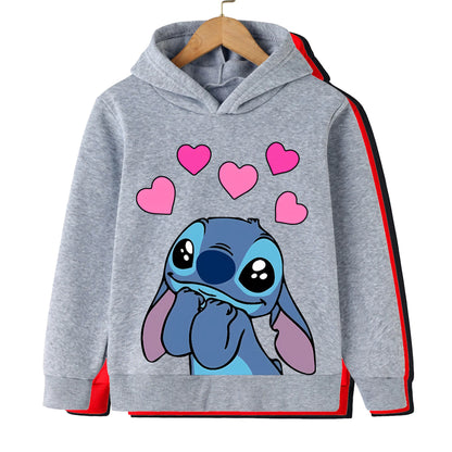 Girl clothing  Girls Clothes Stitch Hoodies Sweatshirts Children's Clothing Sets Child Girl Tops + Pants 2 Pcs Suits Kids Boys Tracksuits Set