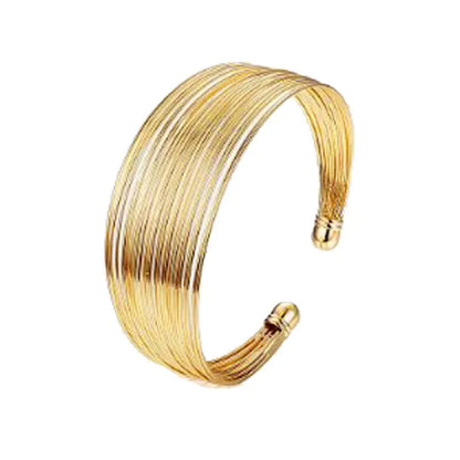 Jewellery   Pulseras De Acero Inoxidable Fashion Wire Wrap Open Wide Cuff Bracelet Bangle For Women Jewelry Vintage Metal Bangle Female