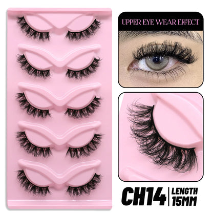 Makeup and face GROINNEYA Cat Eye Lashes Faux Mink Eyelashes Natural long Winged End Eye Elongated Eyelashes Faux Cils Eyelashes Extension