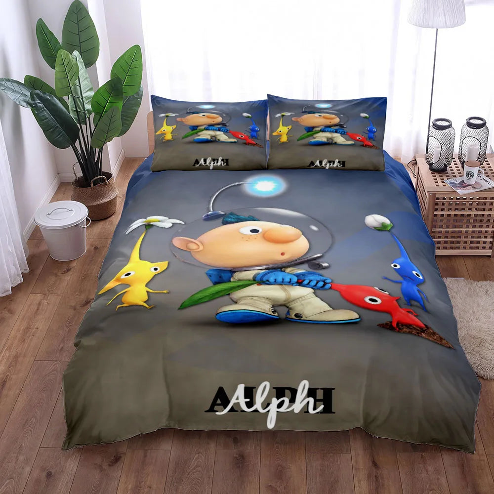 Bedroom  Pikmin Bugs Duvet Cover Set King Queen Double Full Twin Single Size Bed Linen Set