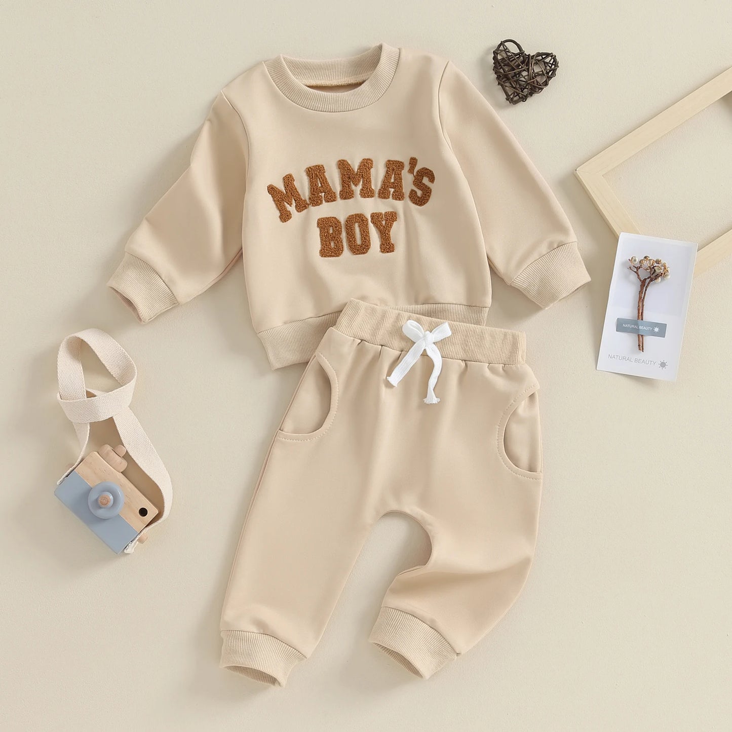 Boy  clothing Pudcoco Infant Baby Boy 2Pcs Fall Outfits Long Sleeve Letter Embroidery Pullover + Pocket Pants Set Toddler Clothes 0-3T