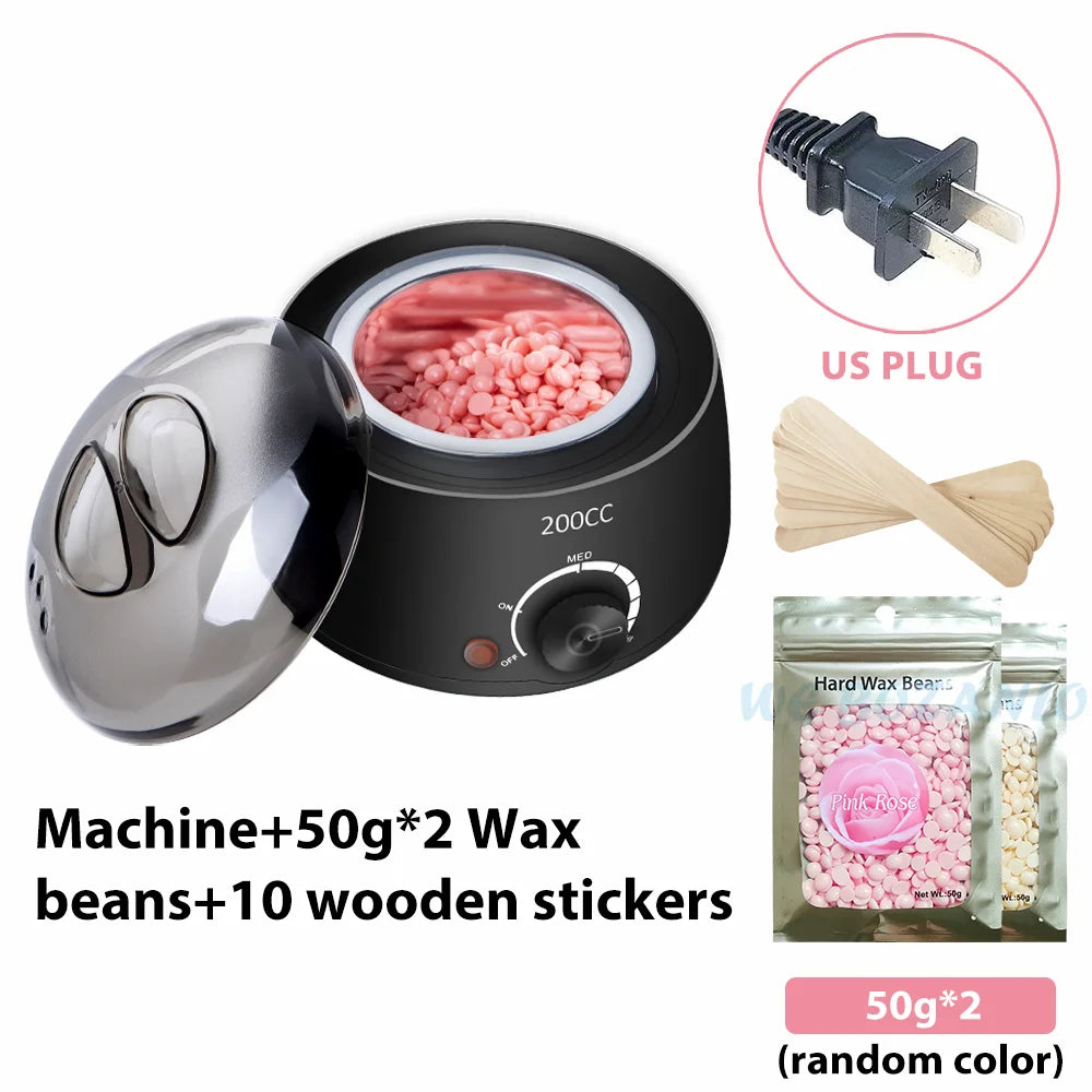 bathroom  200CC Wax Heater Warmer Hair Removal Machine For Hand Foot Body SPA Epilator Paraffin Wax Pot +Wax Beans + Wood Sticks