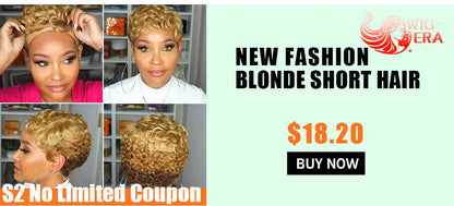 Crown & Glory Wigs  WIGERA Highlight Synthetic Short Straight Pixie Cut Hair Bob Wig Ombre Honey Blonde Mix Black Bronw Layered Hair Wigs For Woman