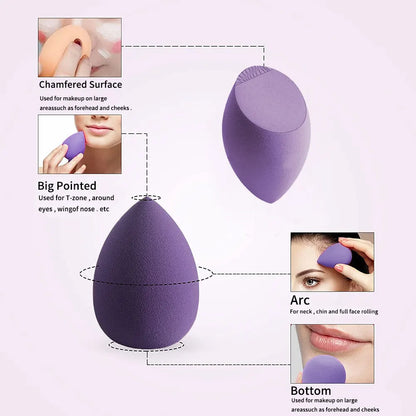 Makeup and face  4pcs/bag Fashion Make up Blender Cosmetic Puff Makeup Sponge