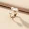 Jewellery  1Pcs Fashion Jewelry Elegant Pearl Rings for Women Opening European American Style Rings Wedding Decoration