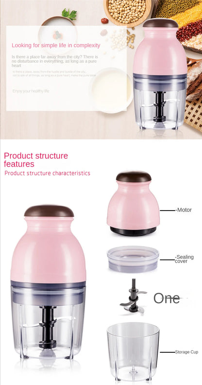 Kitchen  600ml Electric Kitchen Chopper Garlic Masher Meat Grinder Food Garlic Vegetable Chopper Crusher Food Processor Slicer Blender