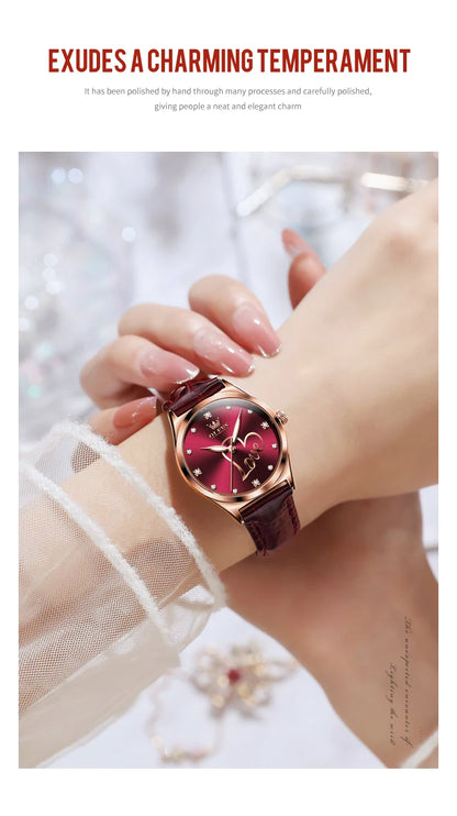 Jewellery   OLEVS Brand Watch Heart Shaped Waterproof Women's Quartz Watch 5580