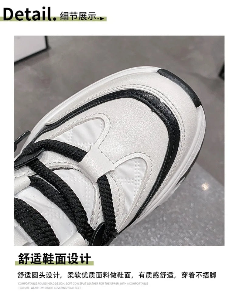 Woman shoes  High Platform Sneakers Women 2023 Thick Sole Sports Ladies Trainers Vulcanized Shoes Woman Chunky Sneakers Zapatillas Mujer 10CM