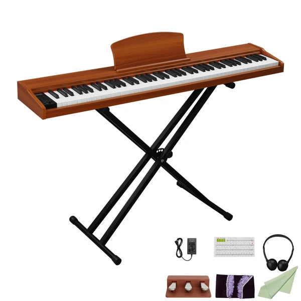 Toys GPP-107 88 Key Full Size Semi-Weighted Standard Keyboards Wooden Digital Piano