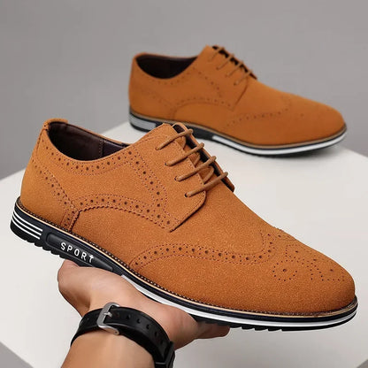 Men shoes Faux Suede Shoe Lace Up Black Oxford Shoe for Men Flat New Fashion Sneaker Man Autumn Breathable Comfortable Casual Men Shoe