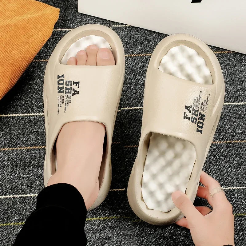 Men shoes New Summer Men Massage Slippers Sides Indoor   Sandals Beach Casual Shoes Soft Sole Slides Men Flip-flops Men's Sandals