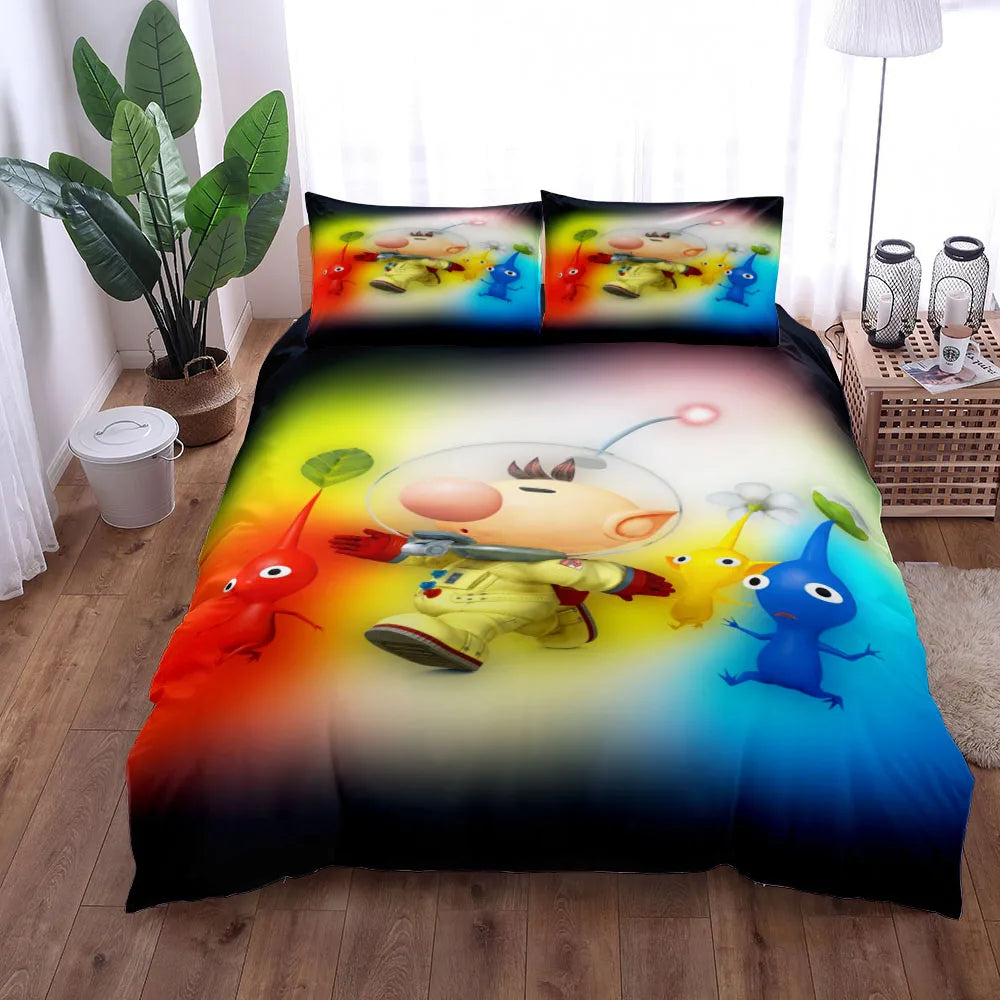 Bedroom  Pikmin Bugs Duvet Cover Set King Queen Double Full Twin Single Size Bed Linen Set