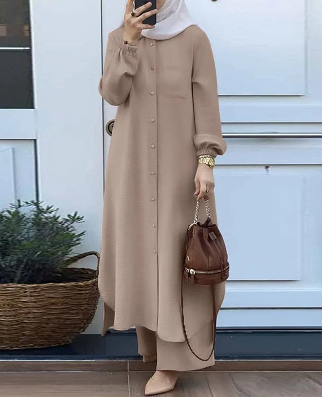 Muslim Family  Dress Solid Colour Dubai Turkish Muslim Abaya Islamic Jalabiya Dresses Women Ramadan Eid Abayas Caftan Kaftan Elegant Vestidos