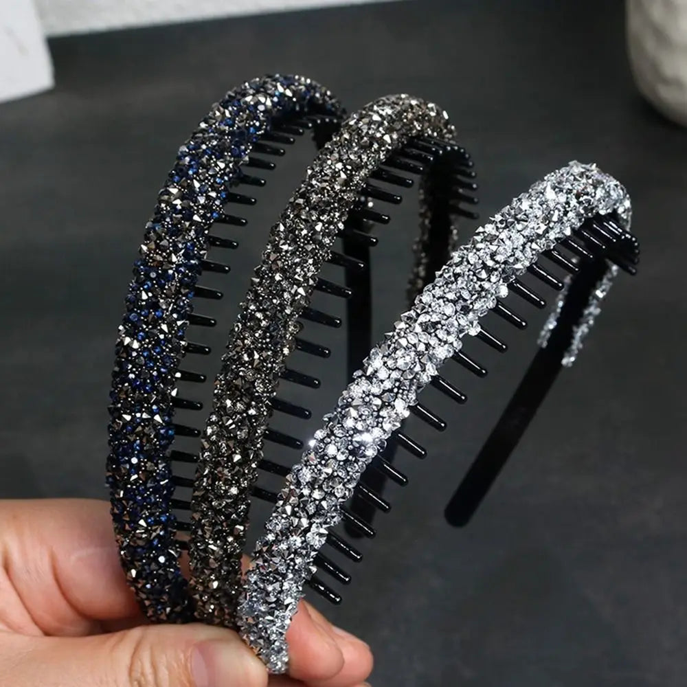 Style & Shine Hair   Toothed Rhinestone Headband Fashion Make Up Plastic Diamond Hair Hoop