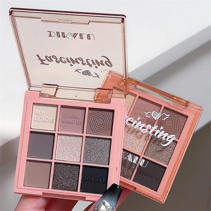 Makeup and face - 9-Color Eyeshadow Palette – Matte, Shimmer & Metallic Finishes
