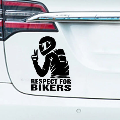 Car   RESPECT FOR BIKERS Car Motorcycle Sticker Reflective Laser Vinyl Decals Decoration Funny Stickers 15x11CM