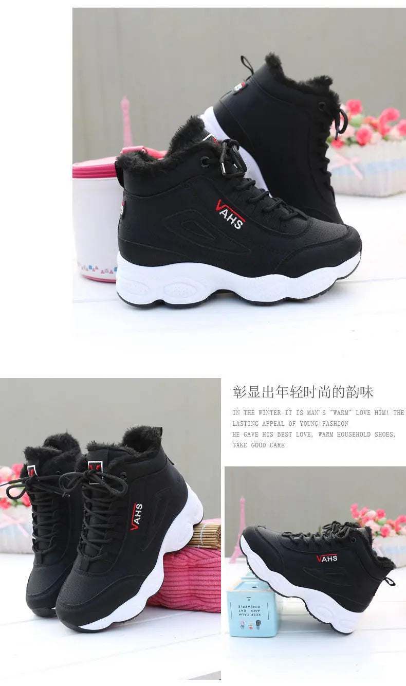 Woman shoes New High-quality Warm Cotton Shoes for Women High-top Short Plush Sports Women's Shoes Non-slip Casual Flat-soled Women's Shoes