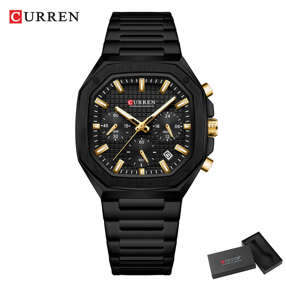 Jewellery   CUREEN Fashion Date Quartz Men Watches Top Brand Luxury Male Clock Chronograph Sport Mens Wrist Watch Relogio Masculino