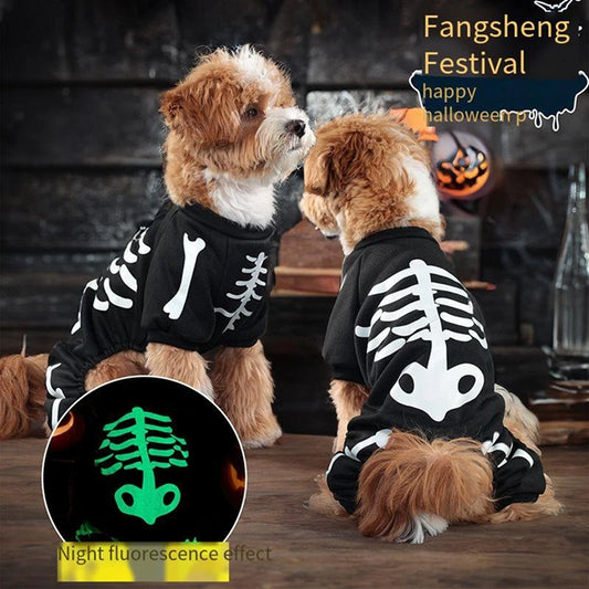 Pets Halloween Dog Costume Night light Bust Adjusted Funny Soft and Comfortable Horror Atmosphere Transformation Costume