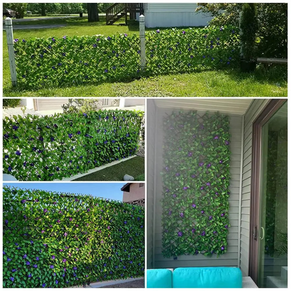 Outdoor, Artificial Hedge Fake Leaf Wall Greenery Hedge Plant Privacy Fence Screen for Home Outdoor Garden Balcony Decoration