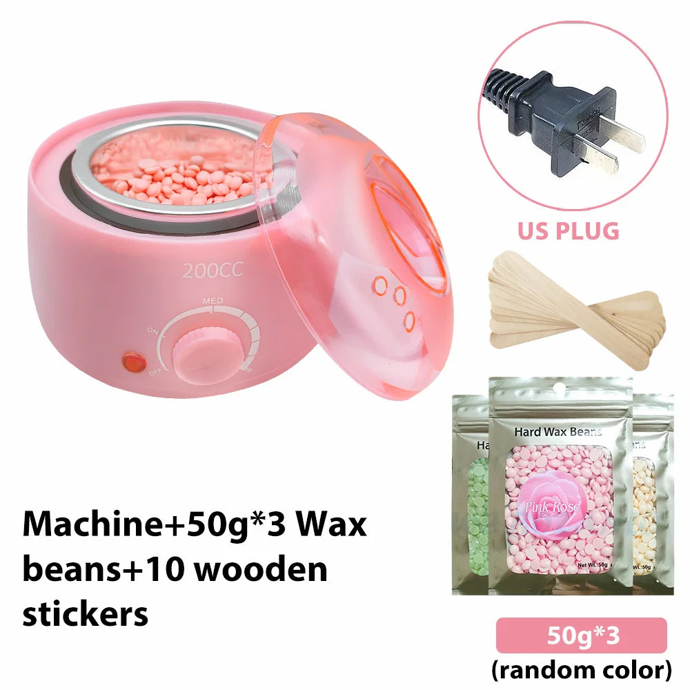 bathroom  200CC Wax Heater Warmer Hair Removal Machine For Hand Foot Body SPA Epilator Paraffin Wax Pot +Wax Beans + Wood Sticks