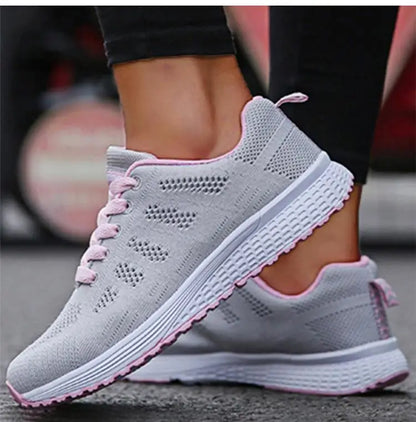 Woman shoes  New Breathable Women's Sneakers Fashion Comfortable  Sneakers Women Mesh Fabric Lace