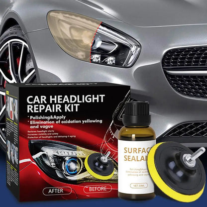 Car   Car Headlights Restoration Kit Chemical Brightener Headlight Polisher Restorer Polishing Paste Set Auto Headlamps Wax Sanding