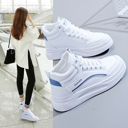 Woman shoes Maogu Woman Platform Fashion Shoes Casual Sneakers White Sports Shoe Ladies Boot Round Toe Elegant Autumn Women Warm Ankle Boots