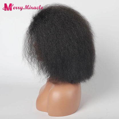 Crown & Glory Wigs  Short Fluffy Straight Synthetic Wig for  Women Kinky Straight Hair Natural Colour Afro Wigs for Women