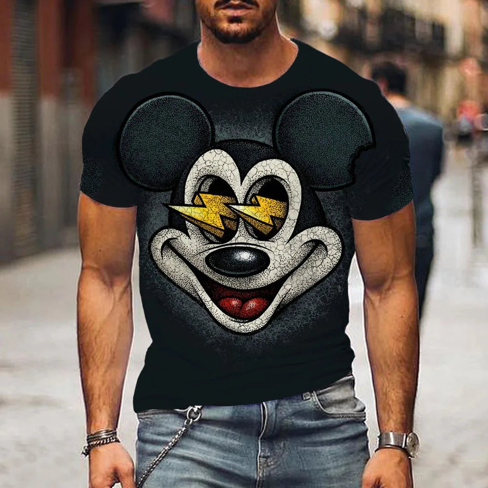 Men clothing   Disney Mickey Mouse 3D Print T-Shirt Summer Daily Loose Short Sleeve Tops Casual Tees Unisex Clothing Apparel