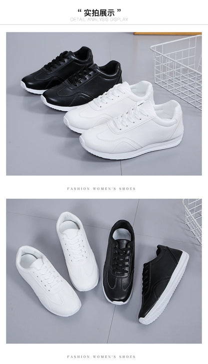 Woman shoes White leather Sneakers Sports vulcanized shoes Comfortable Spring Sneakers Casual Shoes 2024 Fashion School Tennis