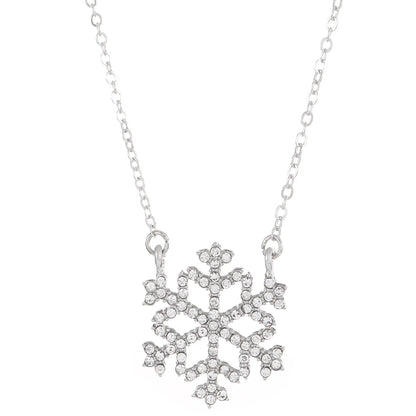 Jewellery   New Zircon Inlaid Snowflake Necklace with Female Instagram Style Creative Design Sense, Long Tassel Collarbone Chain