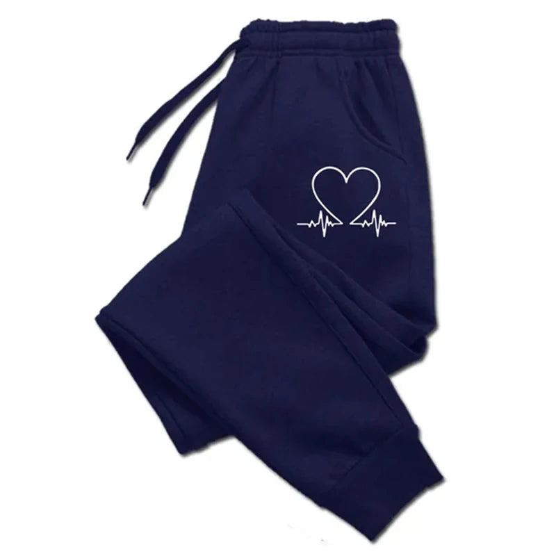 Woman clothing   Heart Printed Sweatpants