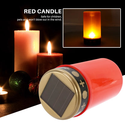 Odds  Grave Candle for Cemetery Grave Solar Lights with Lighting LED Grave Light Various Wind