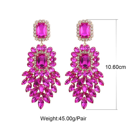 Jewellery   New Metal Rhinestone Geometric Earrings Home Party Fashion Dangle Earrings Women's Shining Statement Earrings Jewellery Wholesale