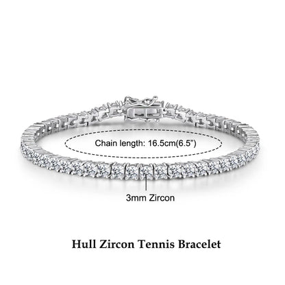 Jewellery   Anziw 925 Sterling Silver Plated 14K Gold Tennis Bracelet 3mm 5mm